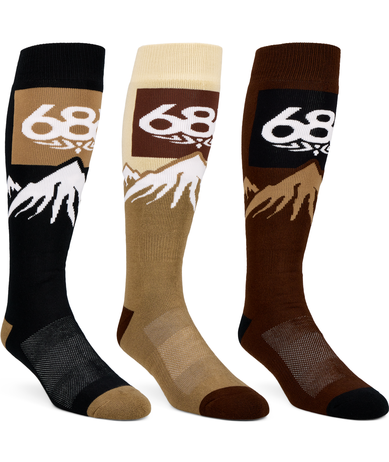 686 MENS SNOW CAPS SOCKS - 3 PACK - ASSORTED 2