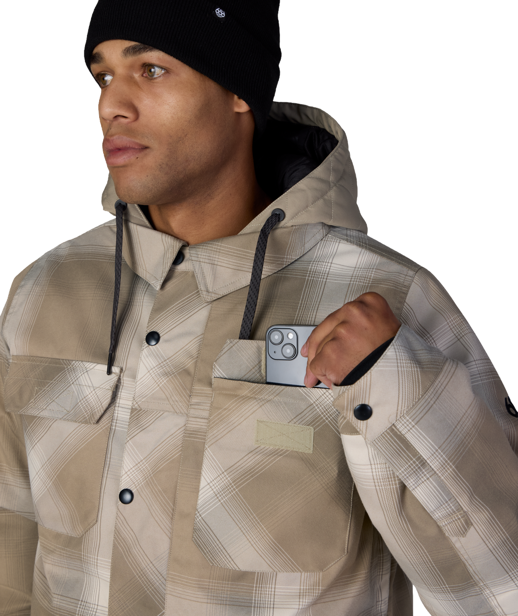MENS WOODLAND™ INSULATED JACKET - KHAKI PLAID