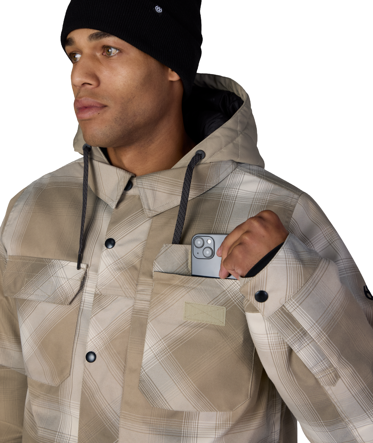 MENS WOODLAND™ INSULATED JACKET - KHAKI PLAID