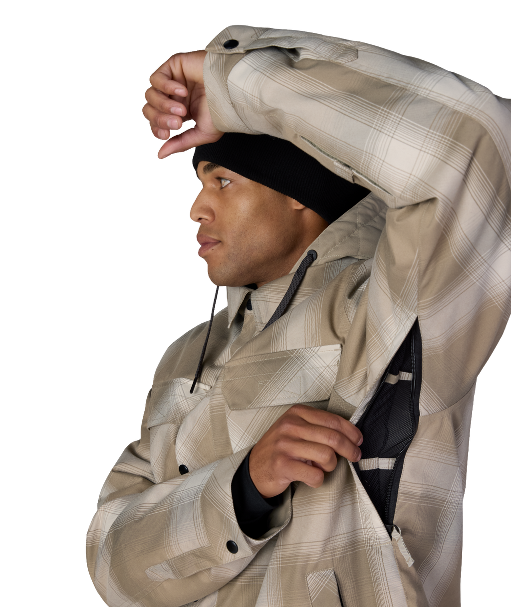 MENS WOODLAND™ INSULATED JACKET - KHAKI PLAID