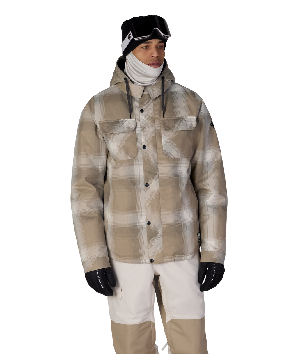MENS WOODLAND™ INSULATED JACKET - KHAKI PLAID