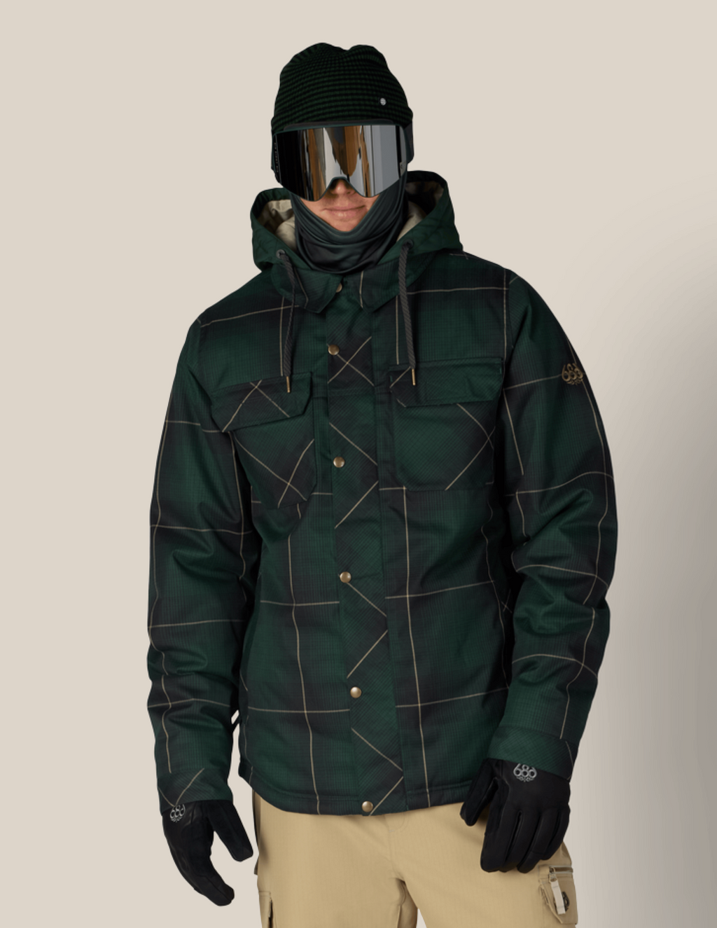 MENS WOODLAND™ INSULATED JACKET - MOSS GREEN PLAID