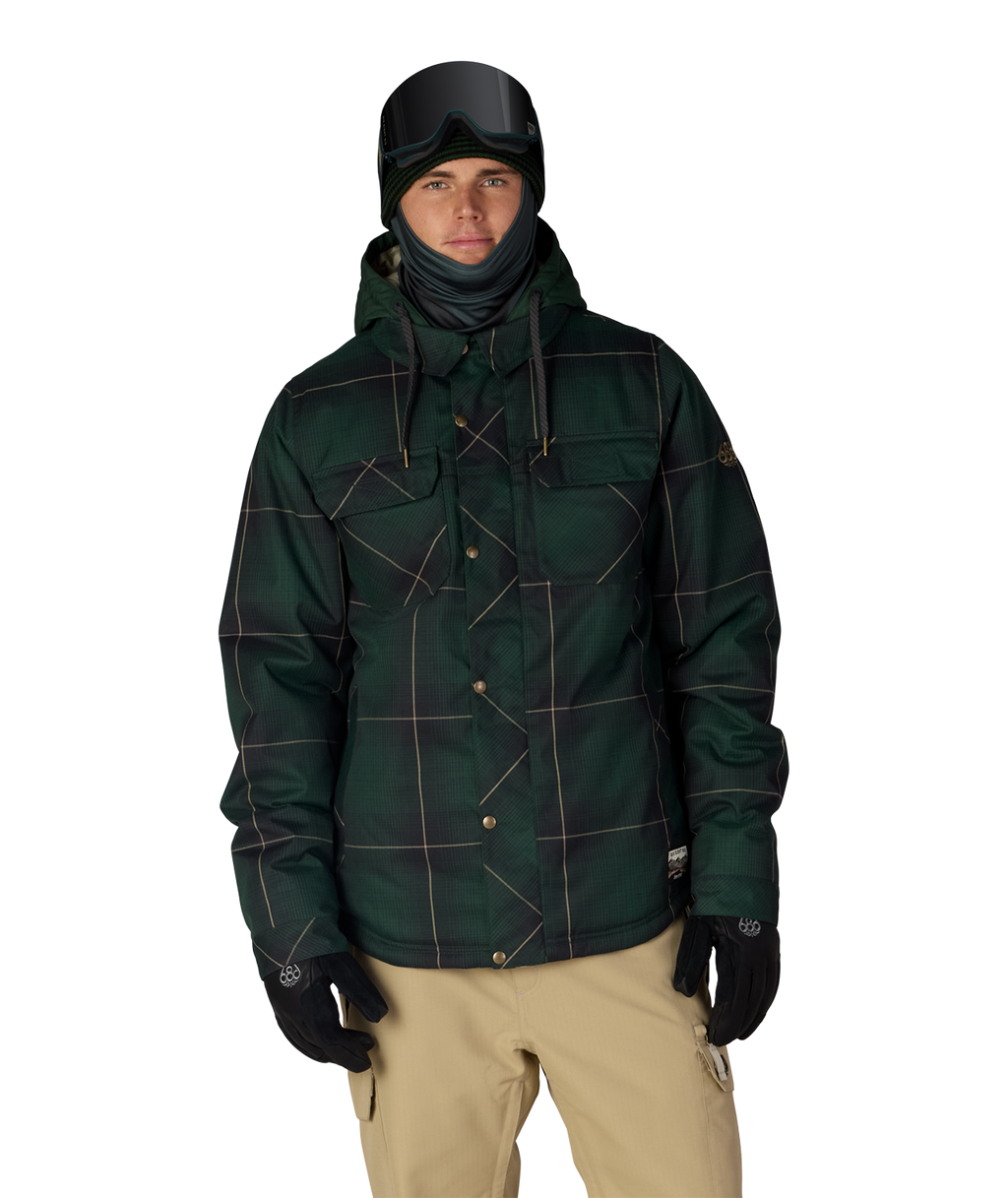MENS WOODLAND™ INSULATED JACKET - MOSS GREEN PLAID