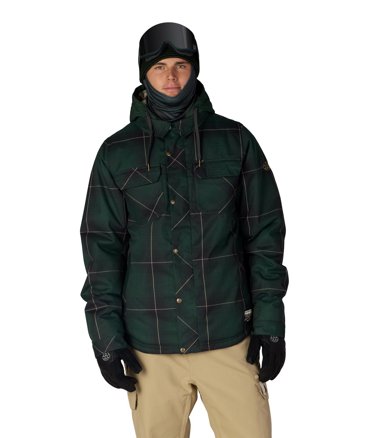 MENS WOODLAND™ INSULATED JACKET - MOSS GREEN PLAID