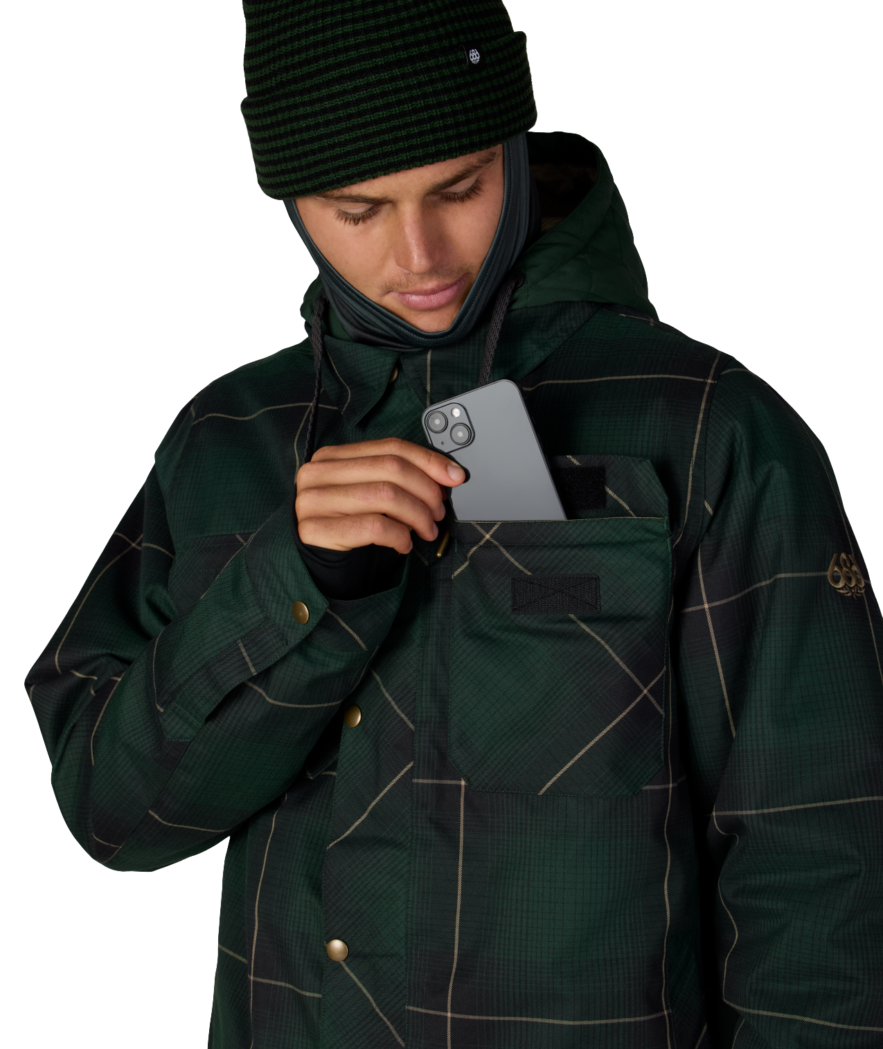 MENS WOODLAND™ INSULATED JACKET - MOSS GREEN PLAID