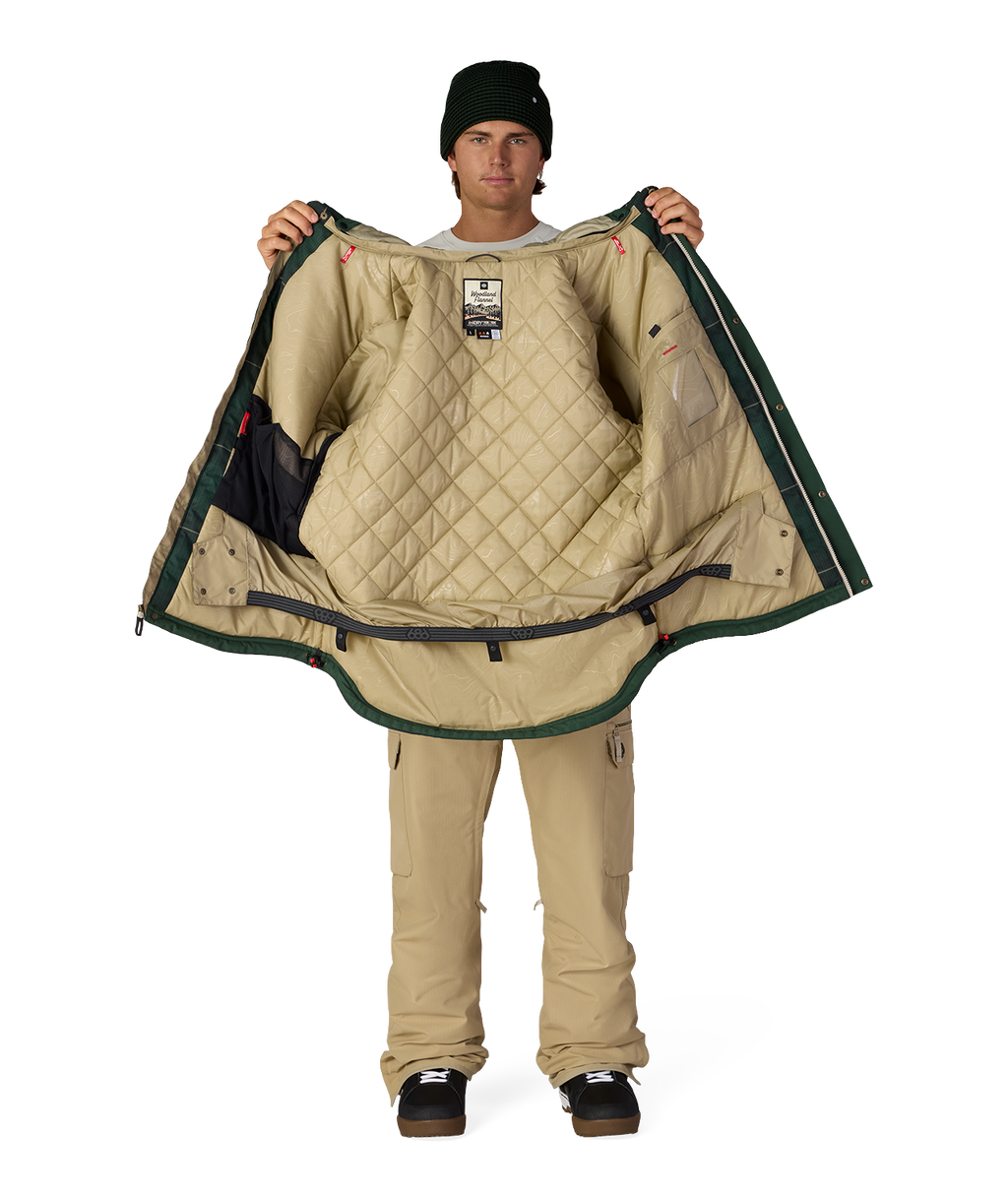 MENS WOODLAND™ INSULATED JACKET - MOSS GREEN PLAID