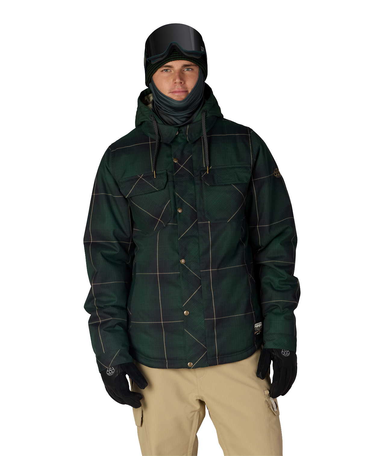MENS WOODLAND™ INSULATED JACKET - MOSS GREEN PLAID