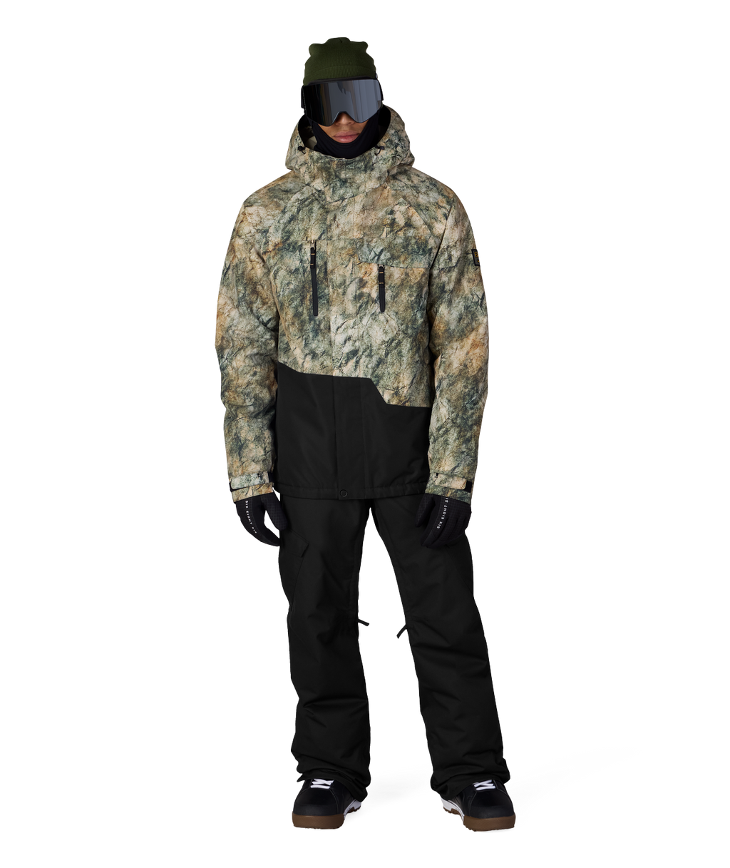 MENS GEO™ INSULATED JACKET - KHAKI GRUNGE COLORBLOCK
