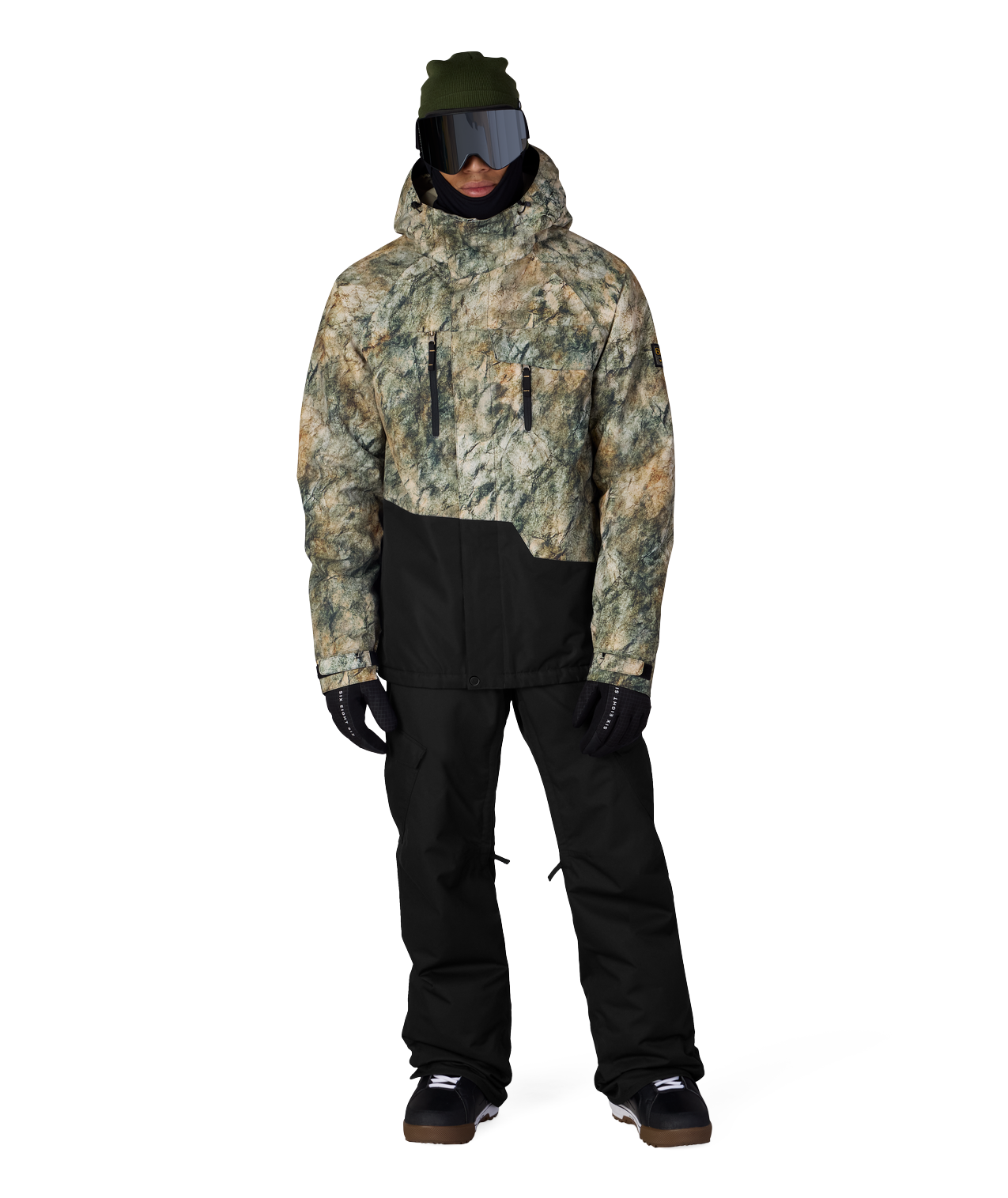 MENS GEO™ INSULATED JACKET - KHAKI GRUNGE COLORBLOCK