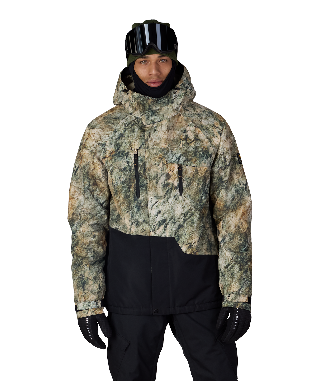 MENS GEO™ INSULATED JACKET - KHAKI GRUNGE COLORBLOCK