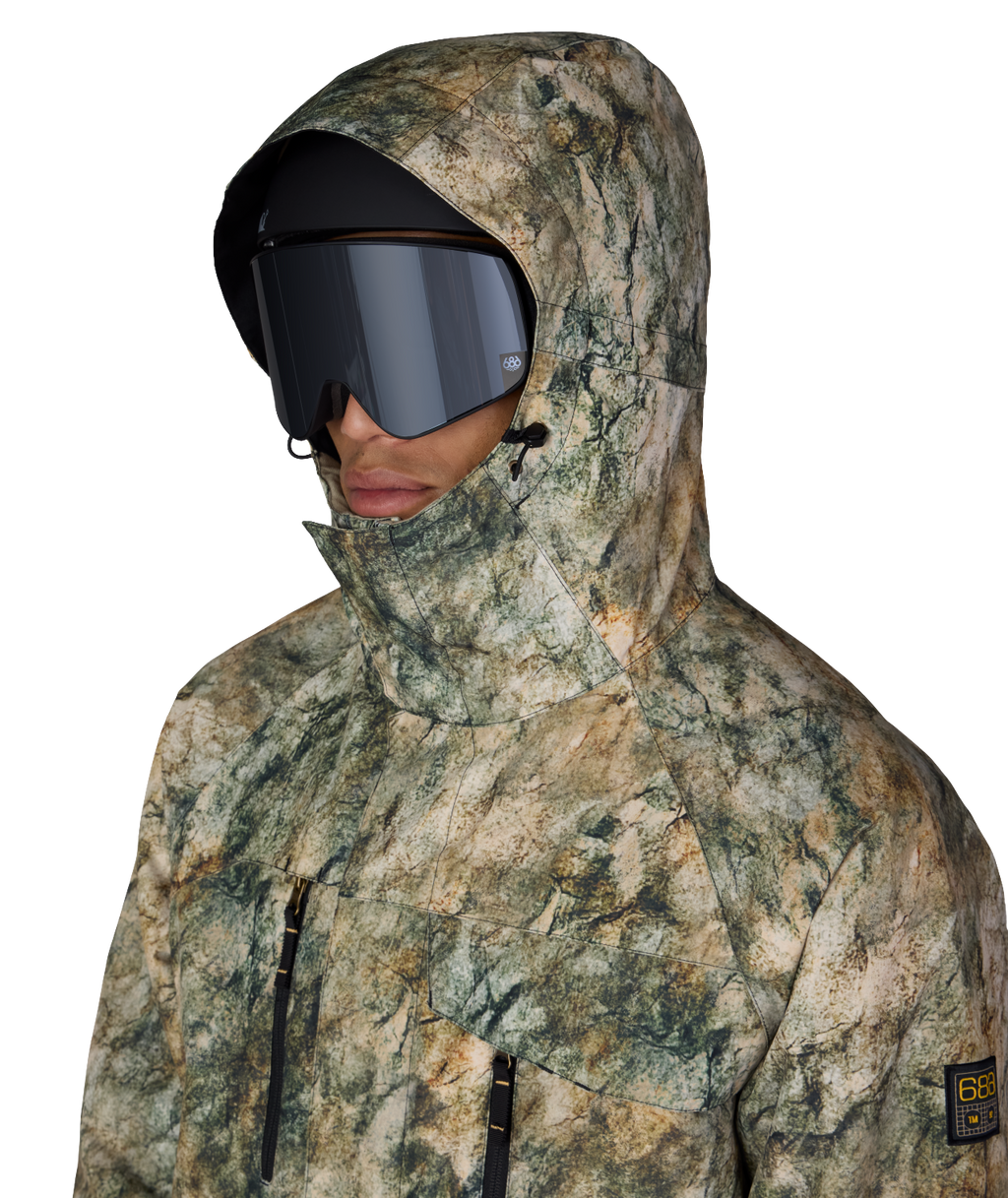 MENS GEO™ INSULATED JACKET - KHAKI GRUNGE COLORBLOCK