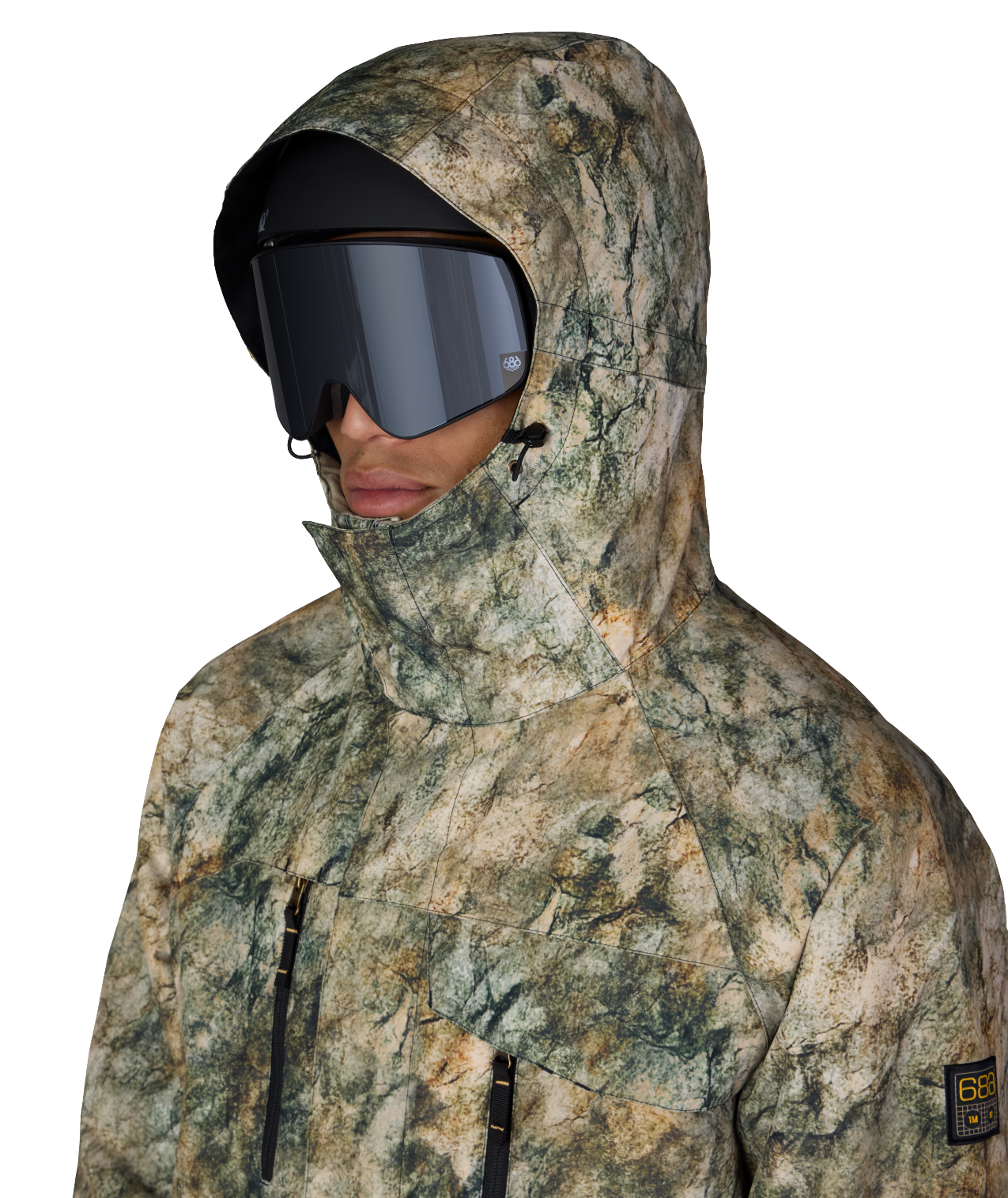 MENS GEO™ INSULATED JACKET - KHAKI GRUNGE COLORBLOCK