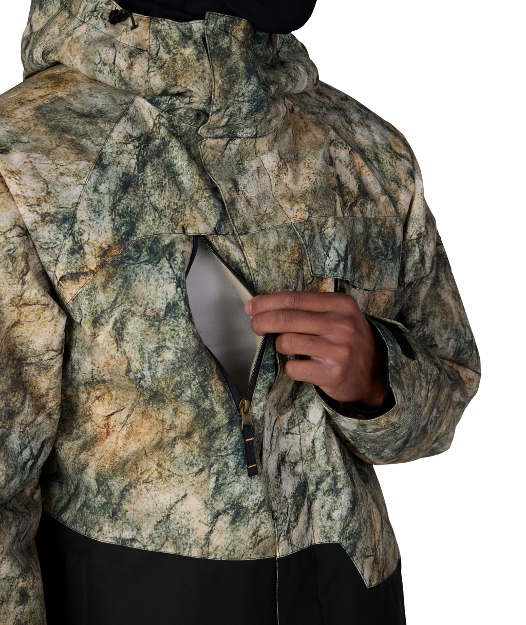 MENS GEO™ INSULATED JACKET - KHAKI GRUNGE COLORBLOCK