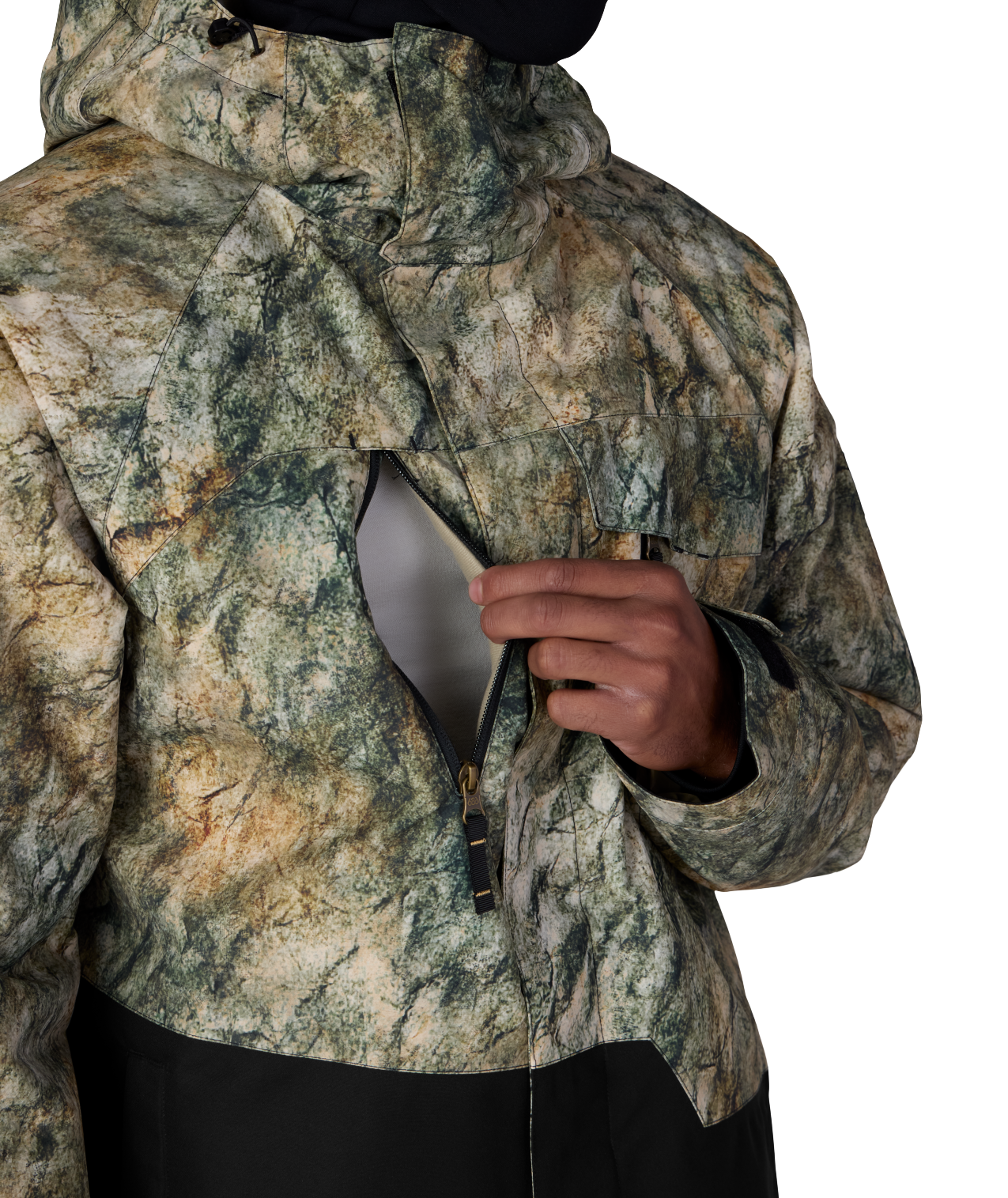 MENS GEO™ INSULATED JACKET - KHAKI GRUNGE COLORBLOCK