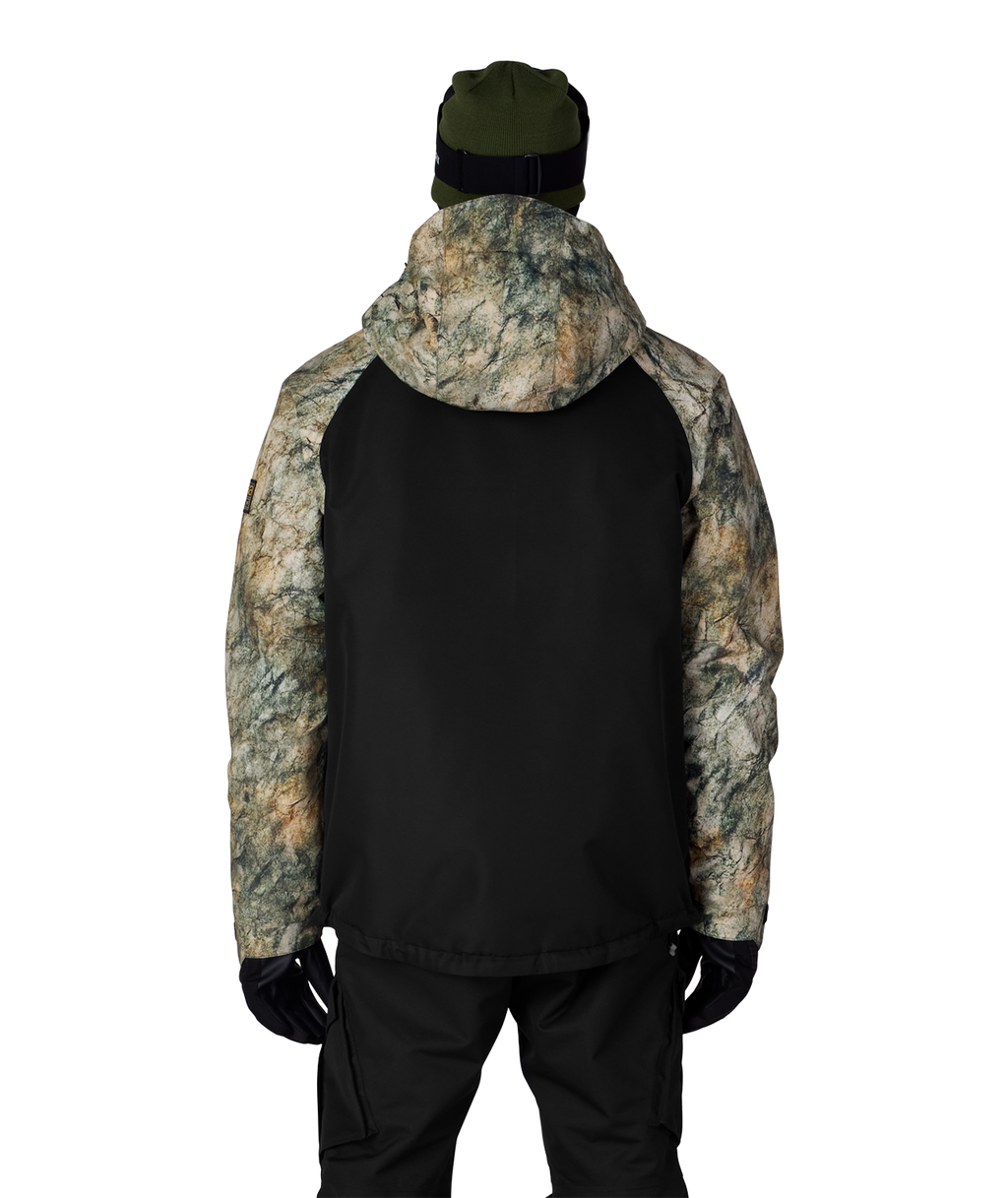 MENS GEO™ INSULATED JACKET - KHAKI GRUNGE COLORBLOCK