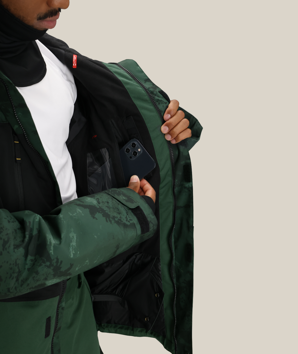MENS GEO™ INSULATED JACKET - MOSS GREEN COLORBLOCK