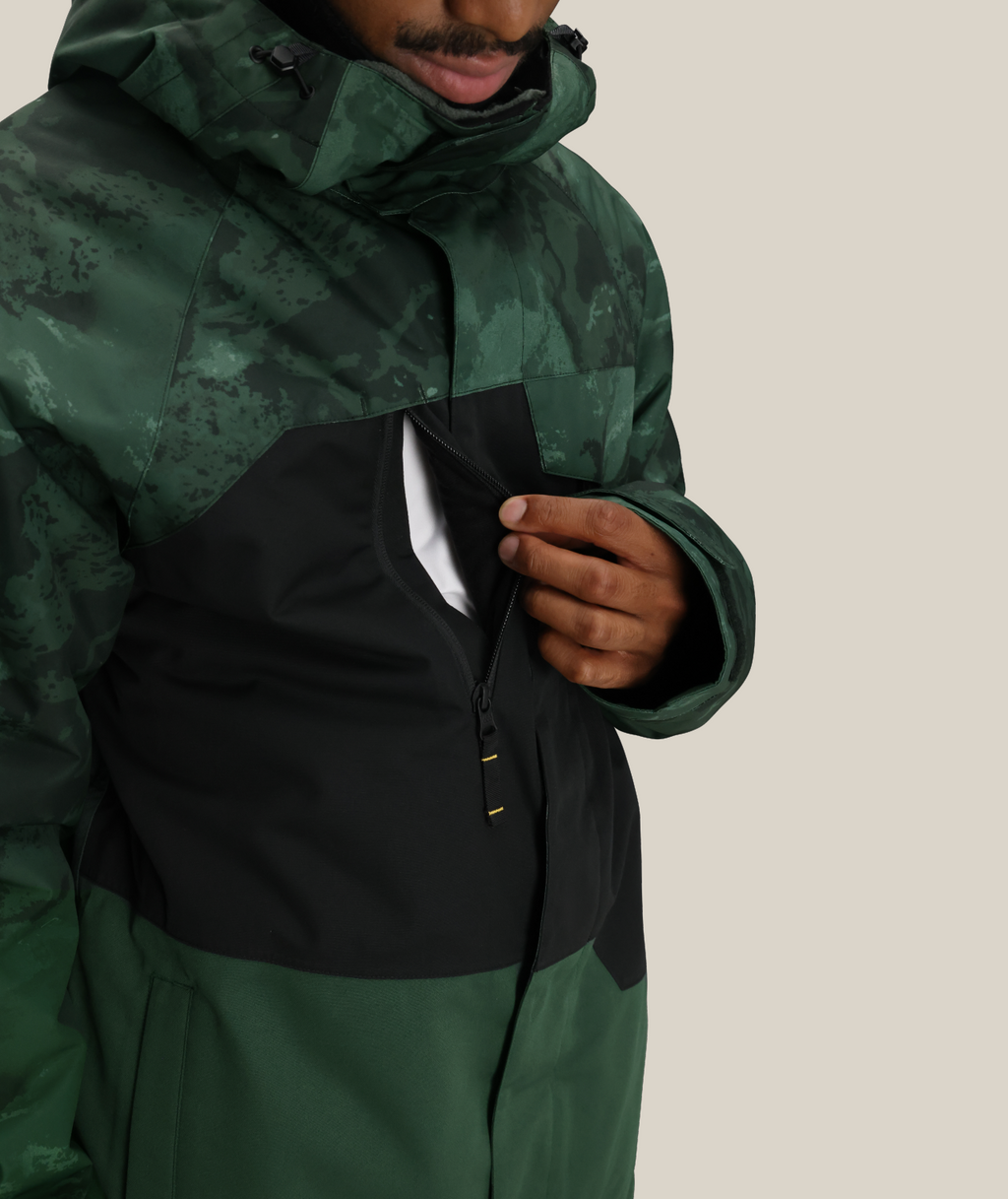 MENS GEO™ INSULATED JACKET - MOSS GREEN COLORBLOCK