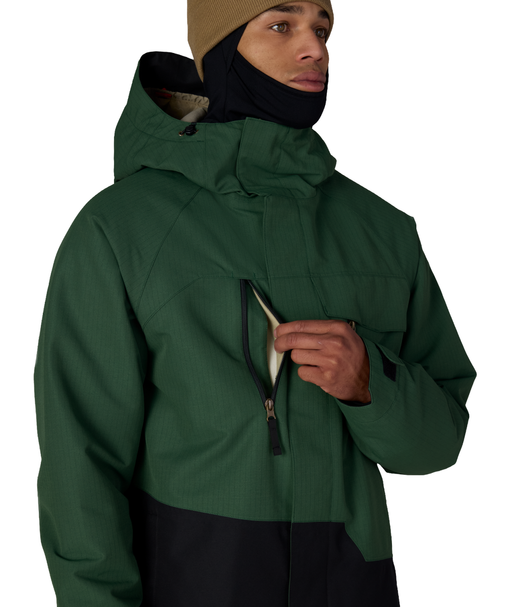 MENS GEO™ INSULATED JACKET - MOSS GREEN RIPSTOP COLORBLOCK