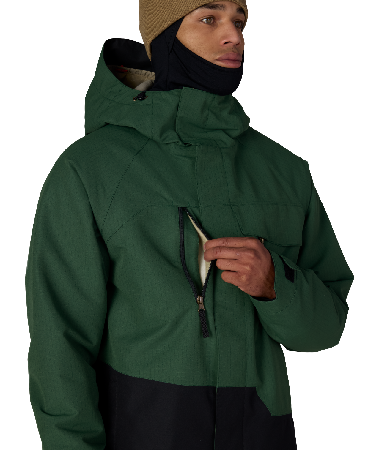 MENS GEO™ INSULATED JACKET - MOSS GREEN RIPSTOP COLORBLOCK
