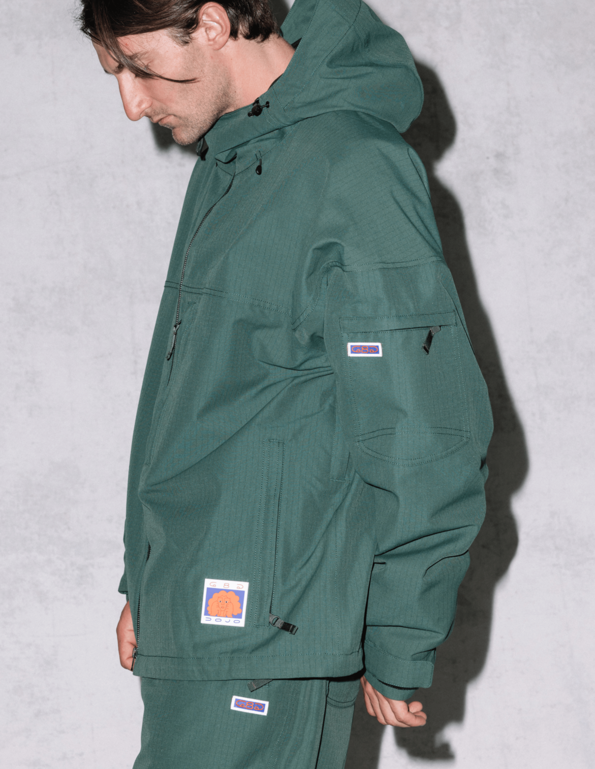MENS DOJO SHELL JACKET - MOSS GREEN RIPSTOP