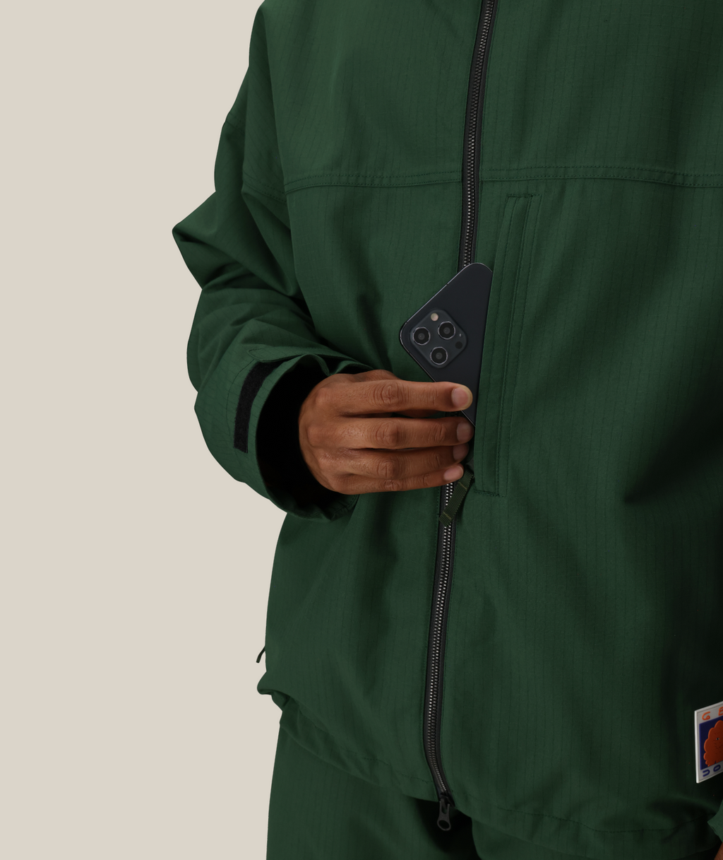 MENS DOJO SHELL JACKET - MOSS GREEN RIPSTOP