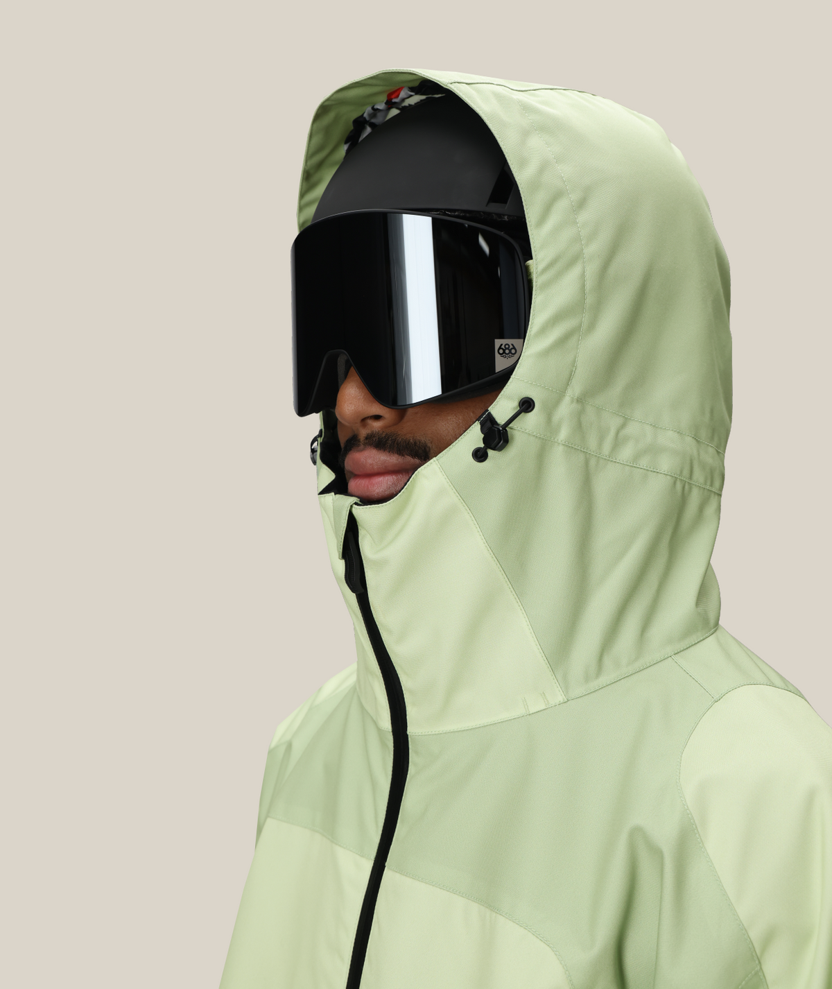 MENS 686 HUF DOUBLE H SHELL JACKET - HUF GREEN COLORBLOCK
