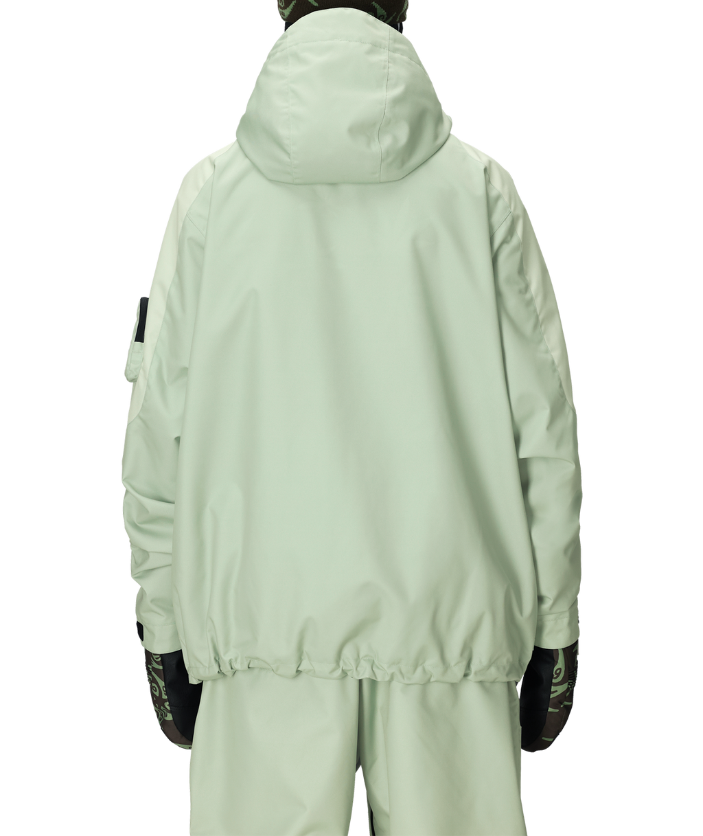 MENS 686 HUF DOUBLE H SHELL JACKET - HUF GREEN COLORBLOCK