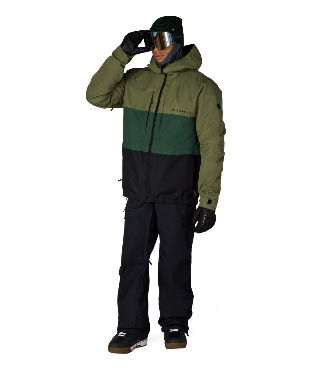 MENS SMARTY® 3-IN-1 FORM™ JACKET - FATIGUE GREEN COLORBLOCK