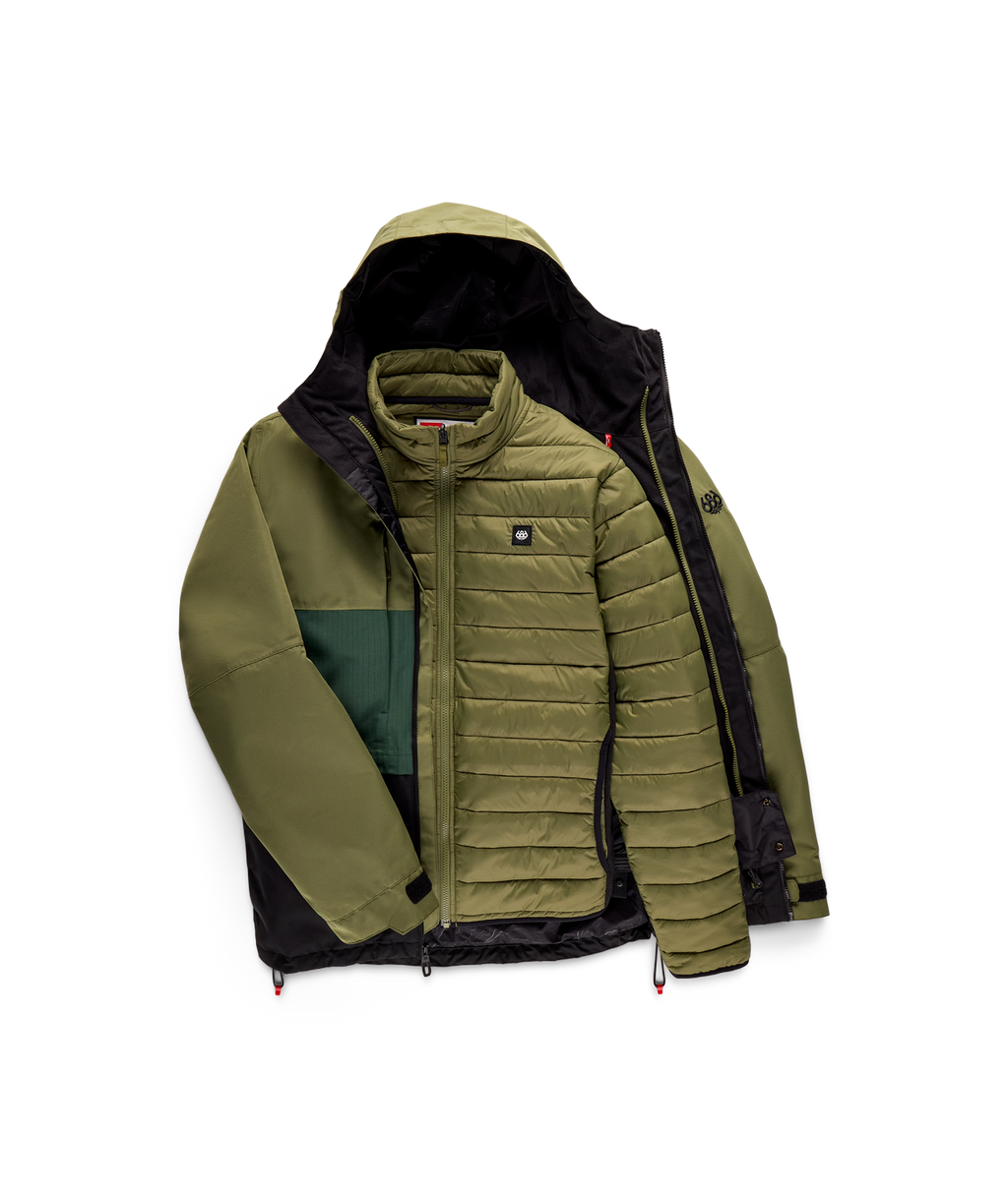 MENS SMARTY® 3-IN-1 FORM™ JACKET - FATIGUE GREEN COLORBLOCK