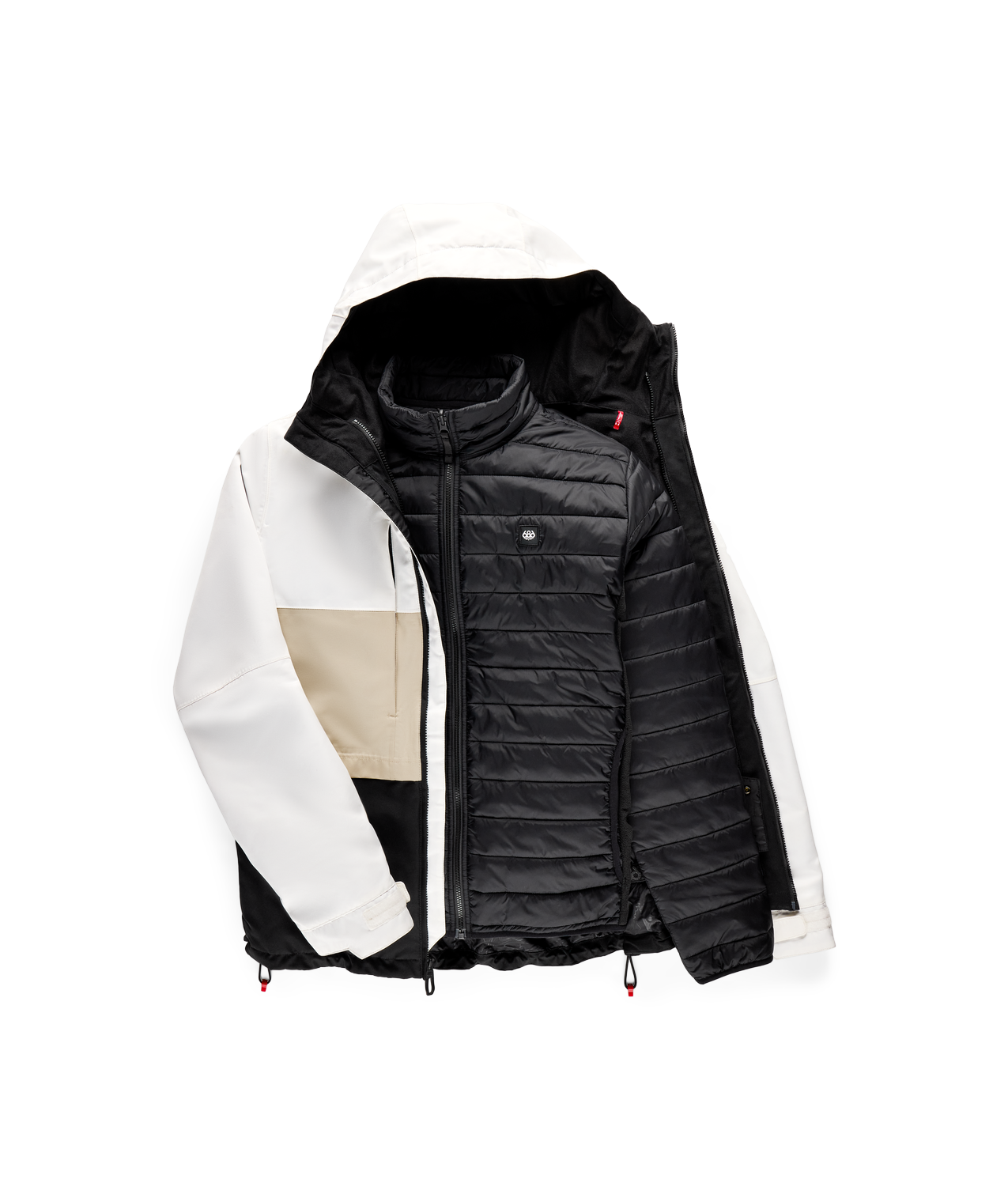 MENS SMARTY® 3-IN-1 FORM™ JACKET - WHITE COLORBLOCK