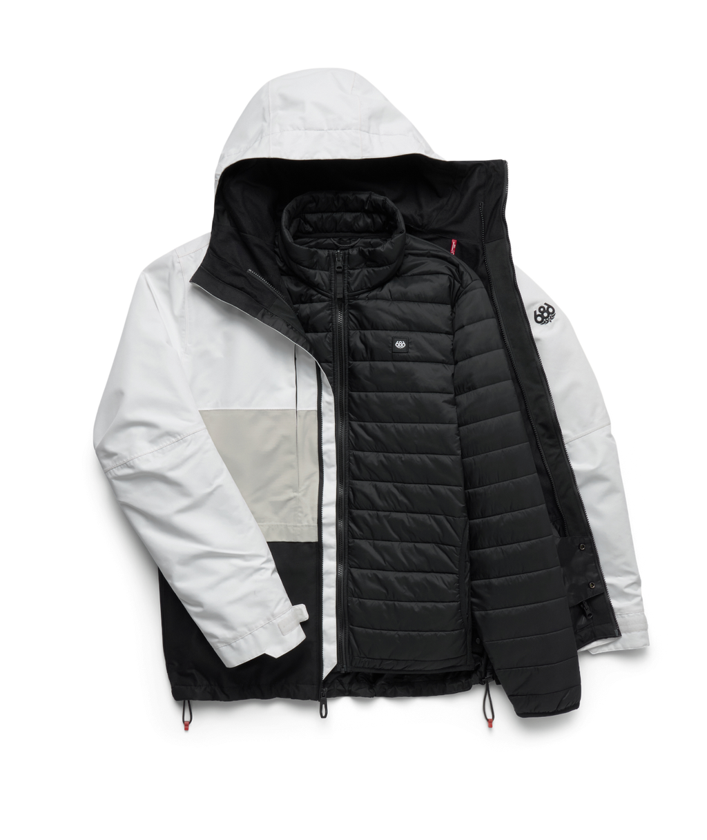 MENS SMARTY® 3-IN-1 FORM™ JACKET - WHITE COLORBLOCK