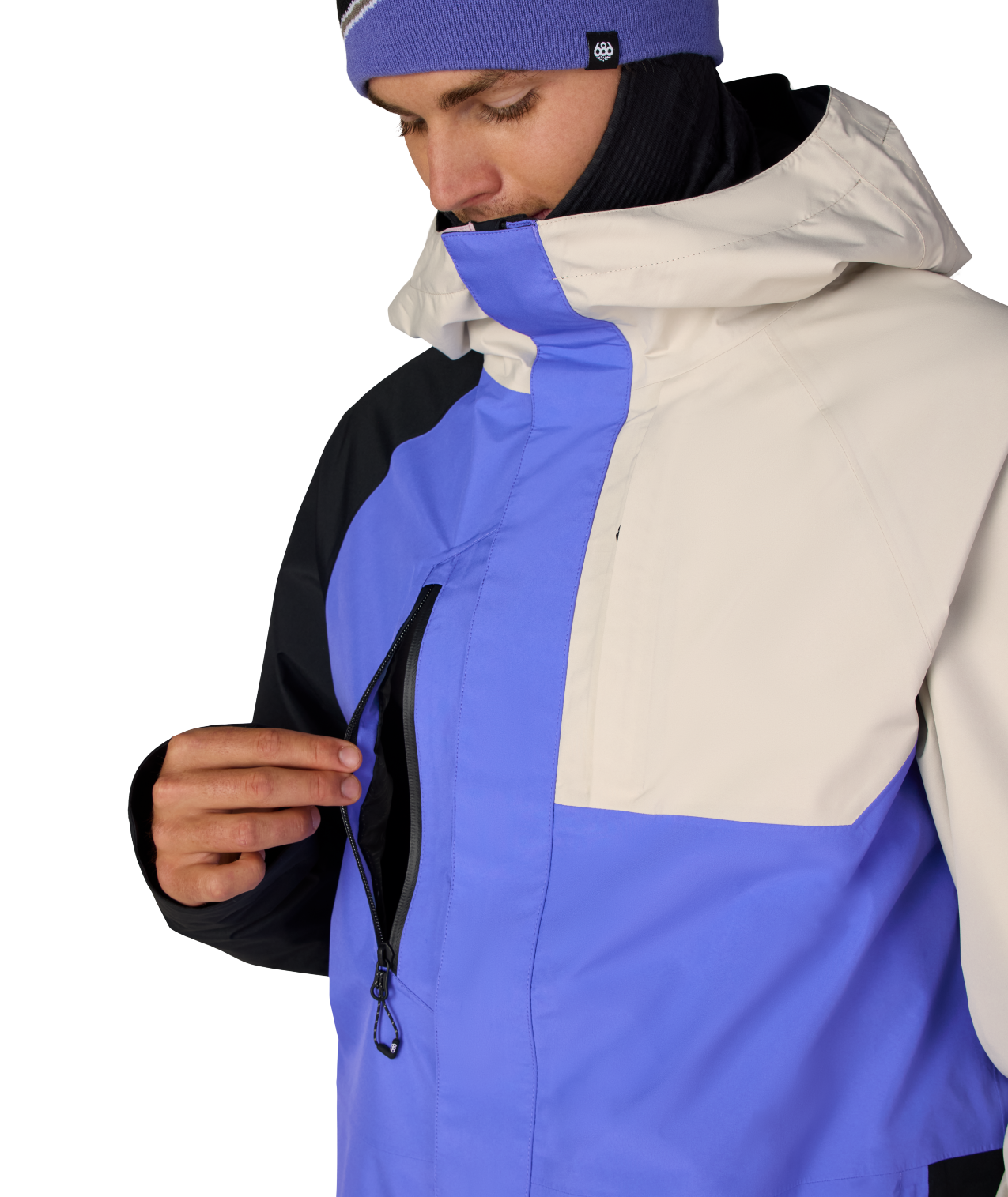 MENS GORE-TEX CORE SHELL JACKET - ALPENGLOW BLUE COLORBLOCK