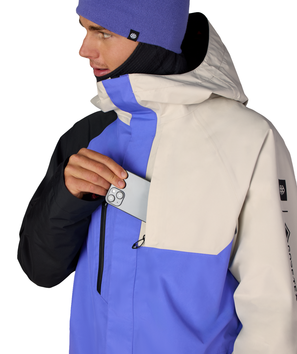 MENS GORE-TEX CORE SHELL JACKET - ALPENGLOW BLUE COLORBLOCK