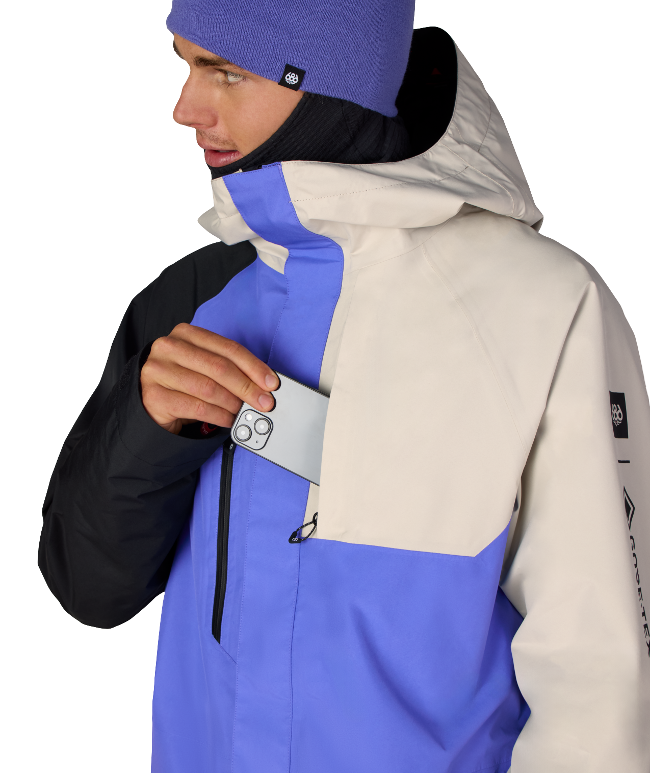 MENS GORE-TEX CORE SHELL JACKET - ALPENGLOW BLUE COLORBLOCK