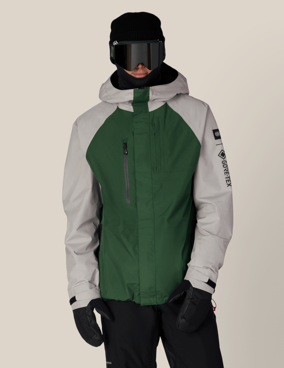 MENS GORE-TEX CORE SHELL JACKET - LIGHT GREY COLORBLOCK