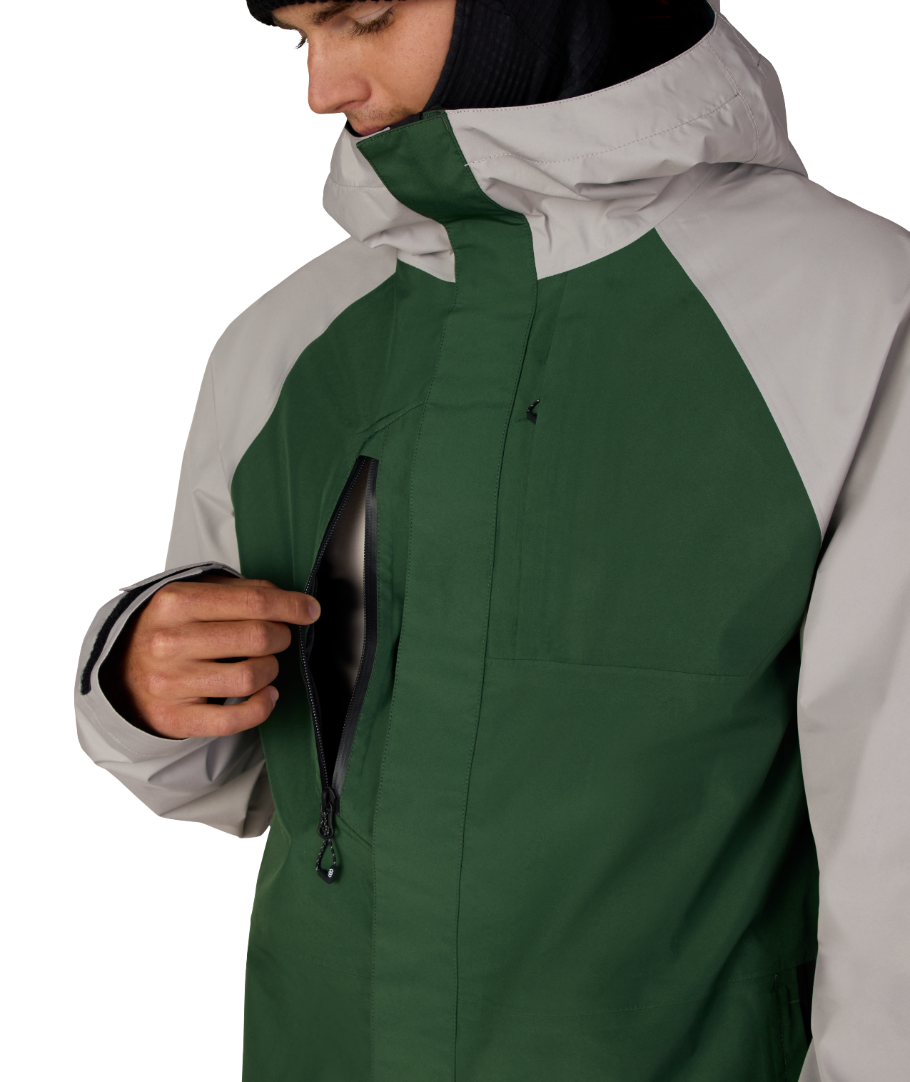 MENS GORE-TEX CORE SHELL JACKET - LIGHT GREY COLORBLOCK