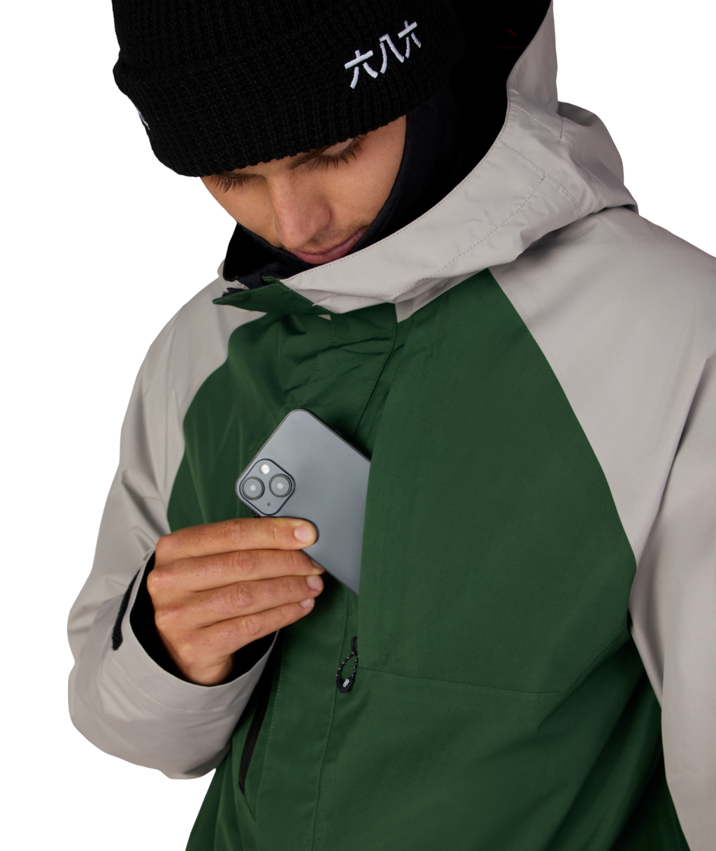 MENS GORE-TEX CORE SHELL JACKET - LIGHT GREY COLORBLOCK