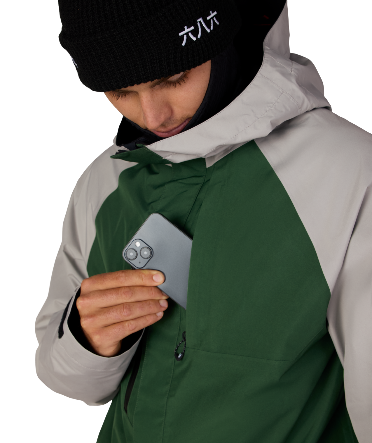 MENS GORE-TEX CORE SHELL JACKET - LIGHT GREY COLORBLOCK