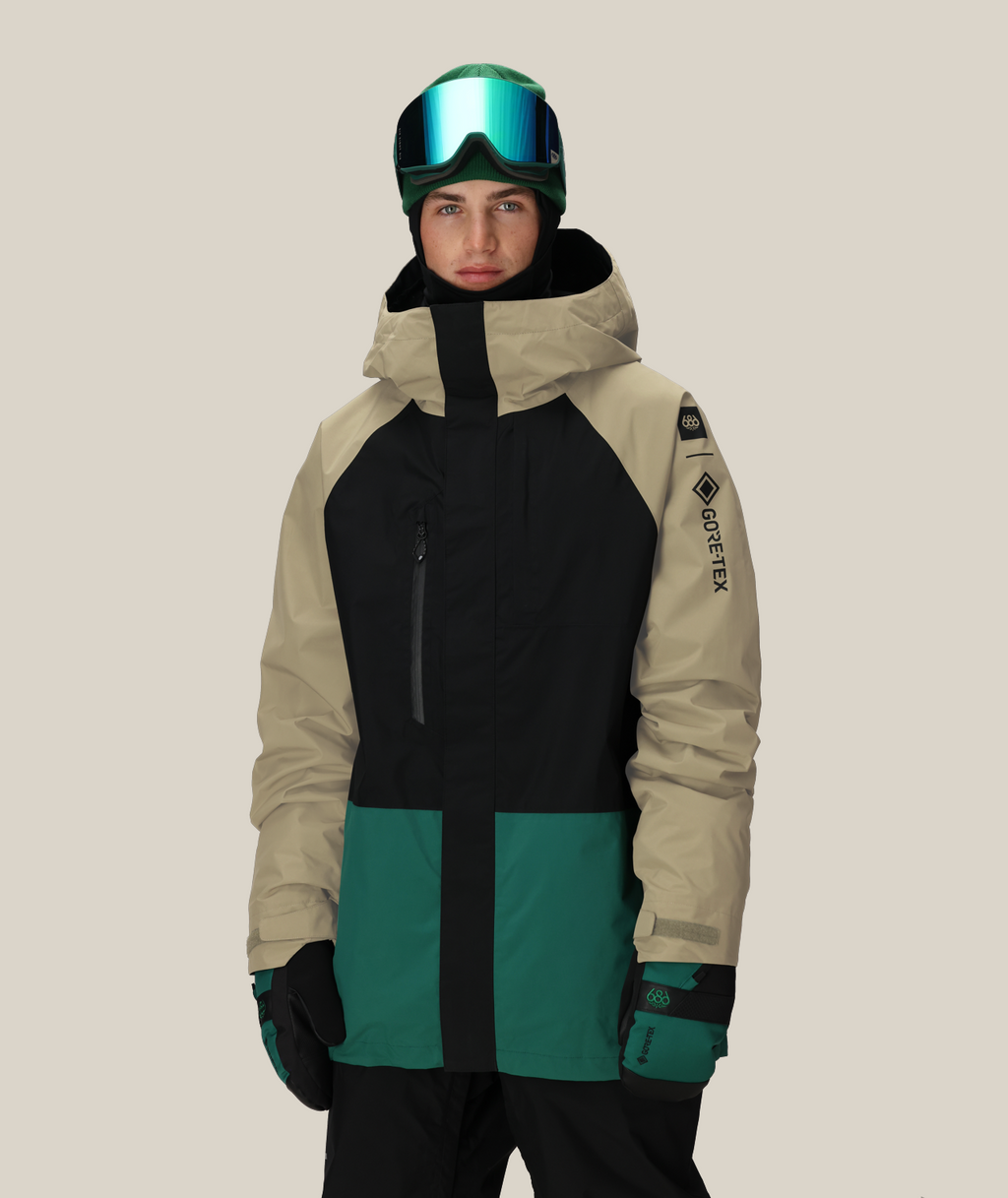 MENS GORE-TEX CORE SHELL JACKET - SAGE COLORBLOCK
