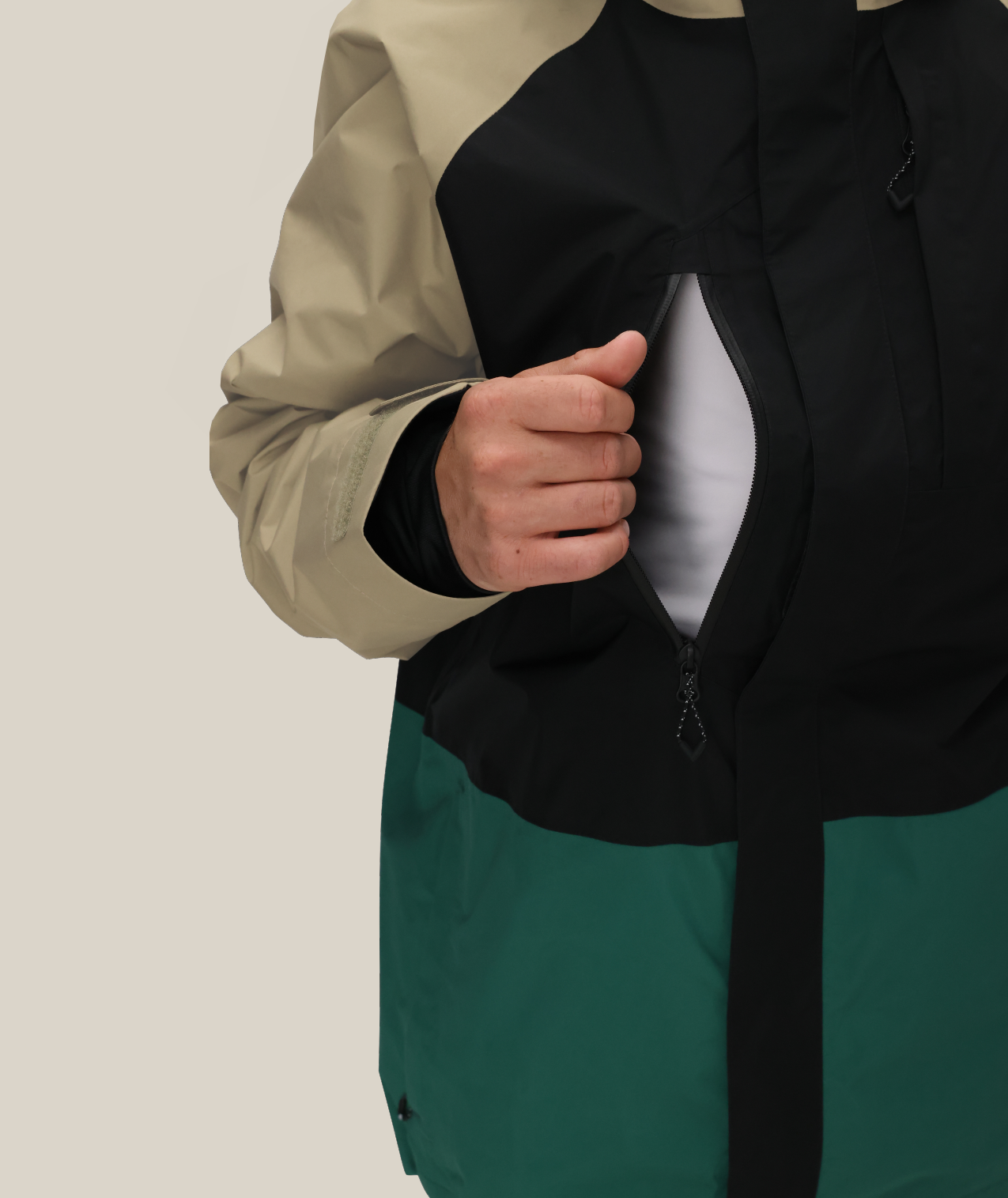 MENS GORE-TEX CORE SHELL JACKET - SAGE COLORBLOCK