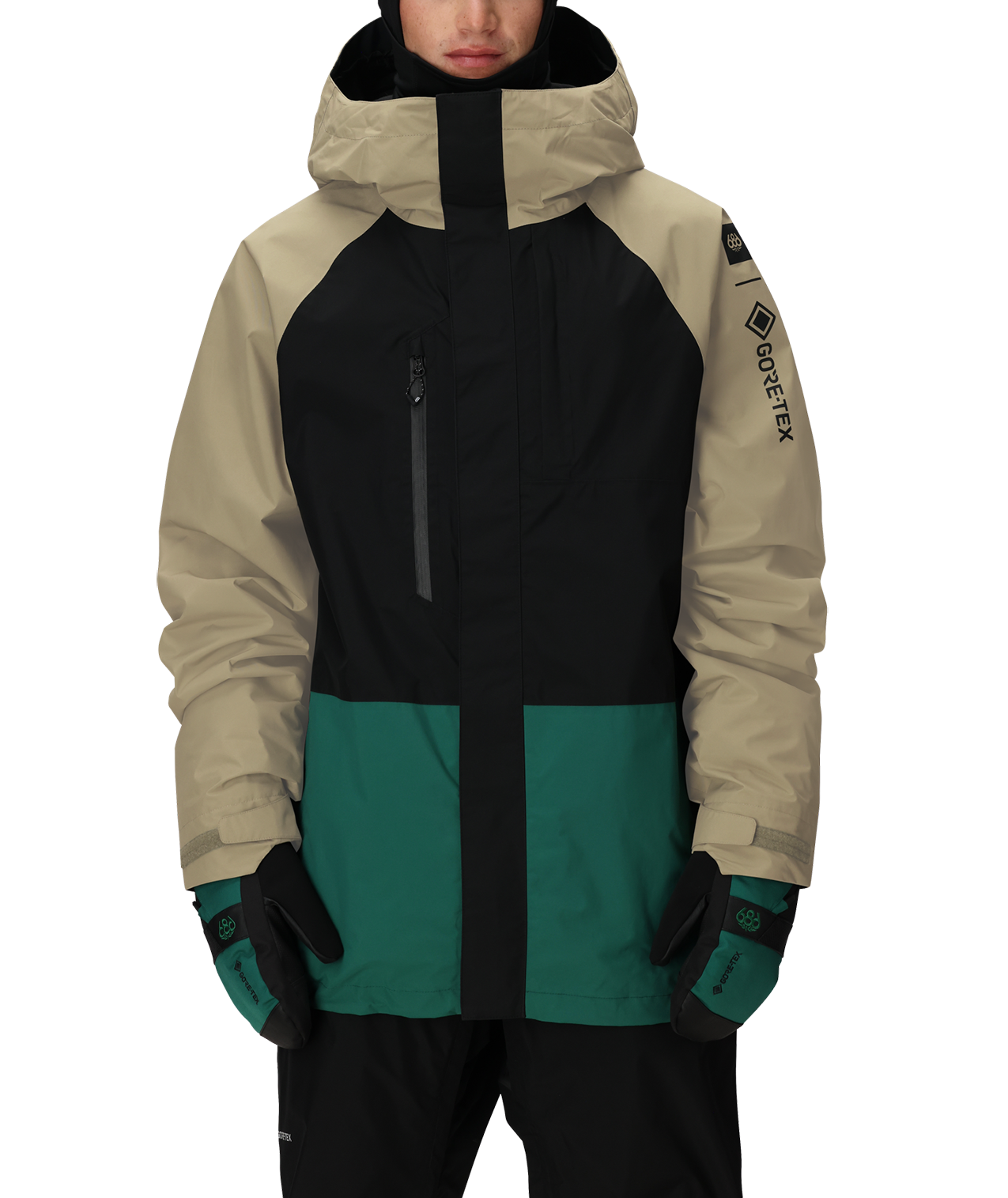 MENS GORE-TEX CORE SHELL JACKET - SAGE COLORBLOCK