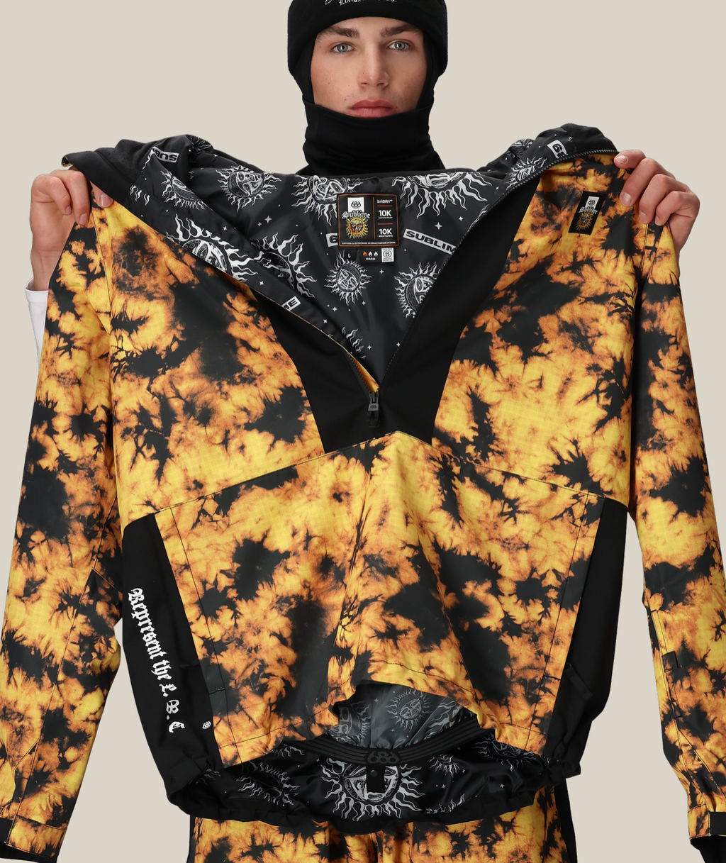 MENS 686 SUBLIME SHELL ANORAK - SUBLIME ORANGE TIE DYE