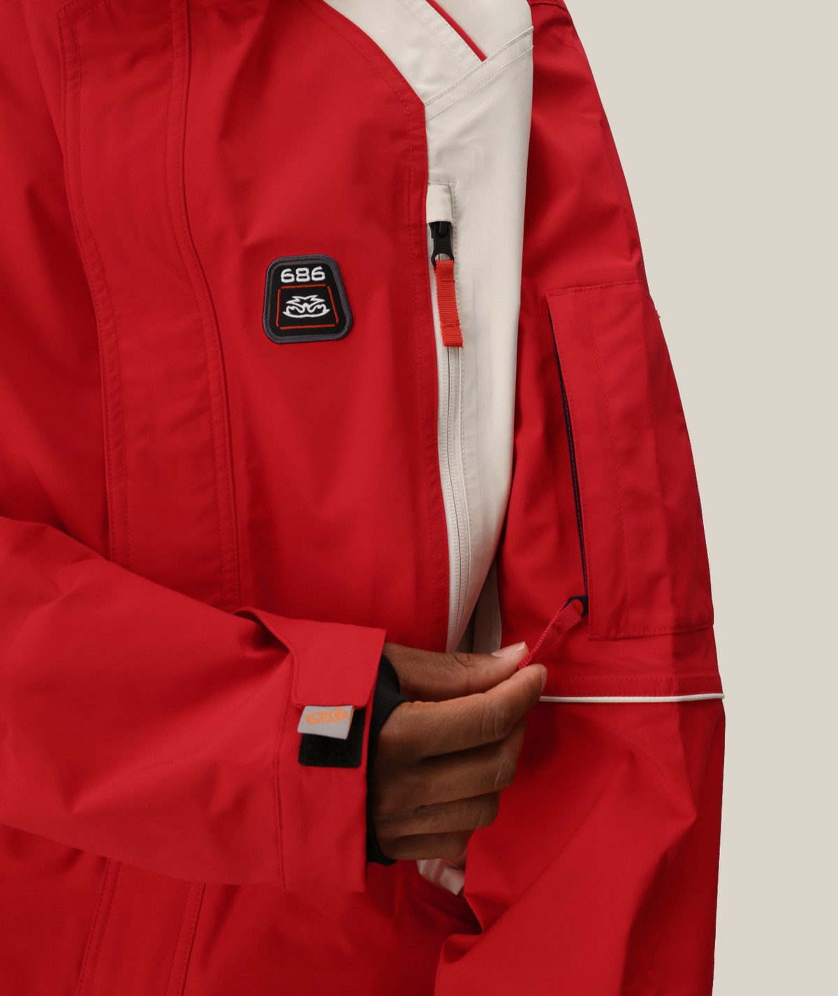 MENS 2002 X3 SHELL JACKET - TRUE RED COLORBLOCK