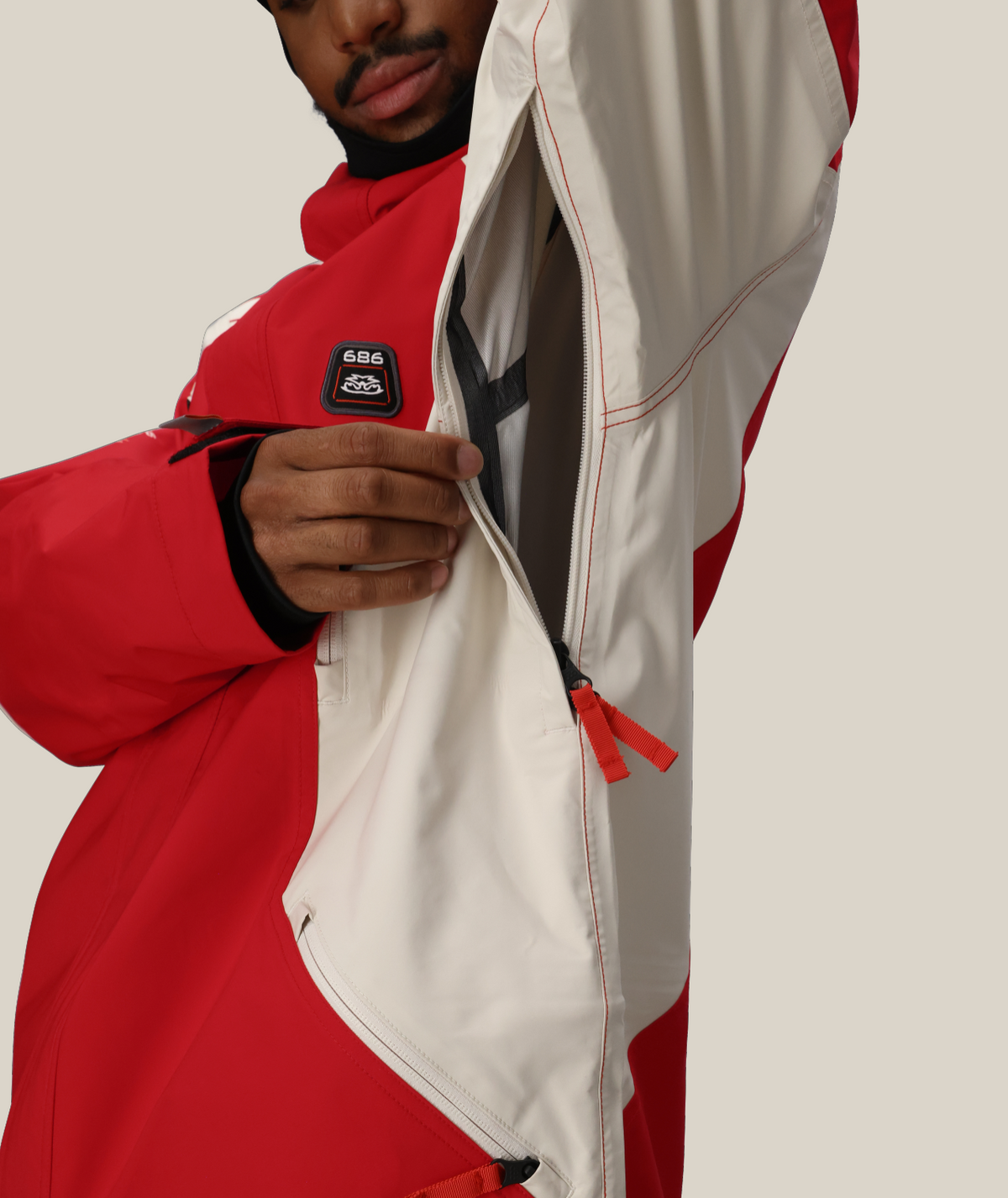 MENS 2002 X3 SHELL JACKET - TRUE RED COLORBLOCK
