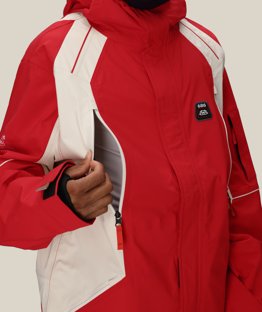 MENS 2002 X3 SHELL JACKET - TRUE RED COLORBLOCK