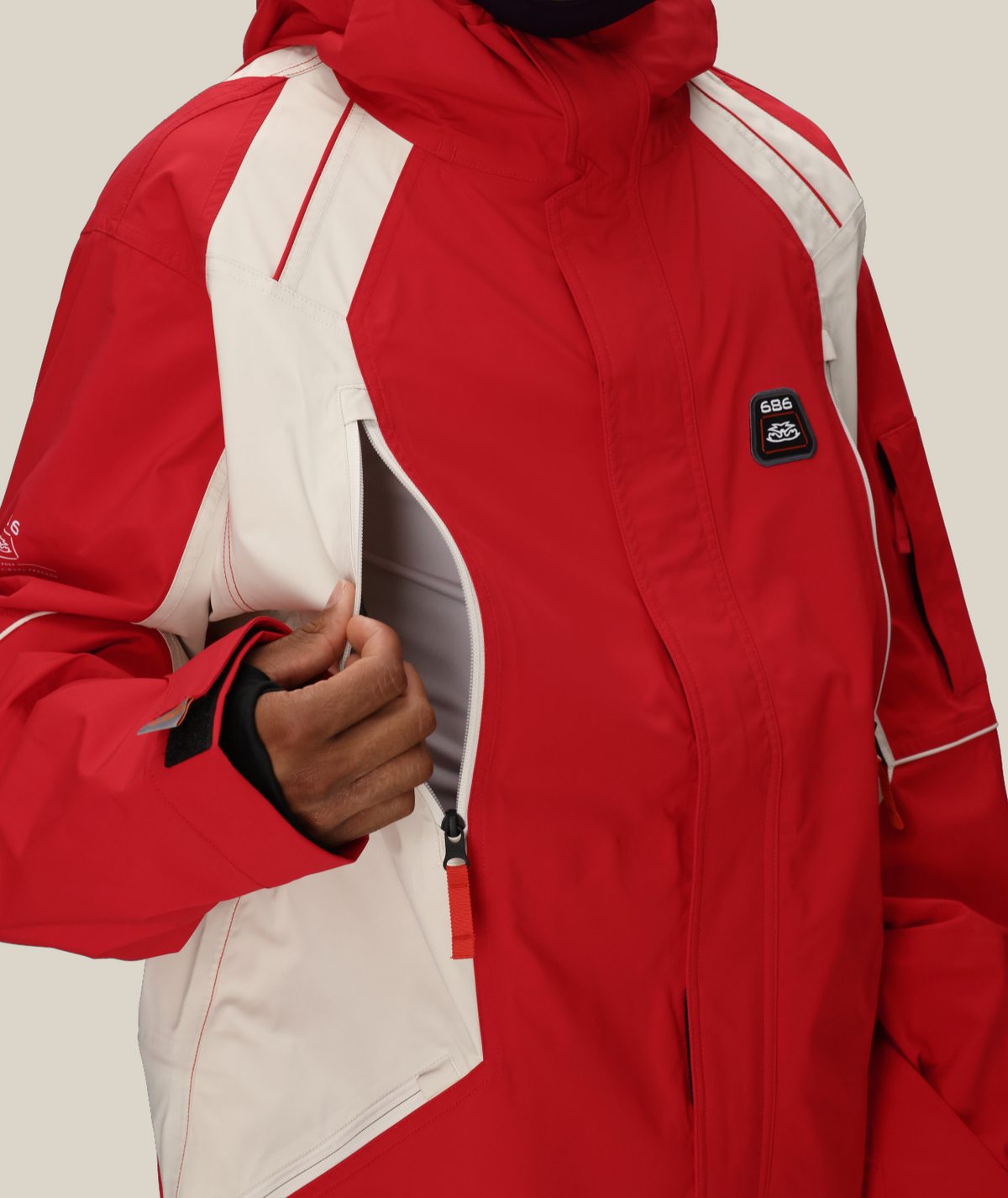 MENS 2002 X3 SHELL JACKET - TRUE RED COLORBLOCK