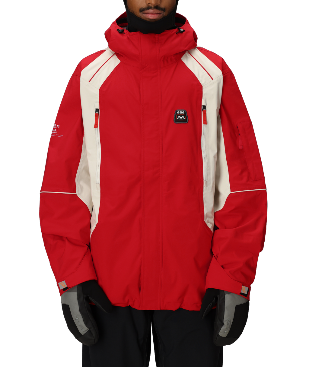 MENS 2002 X3 SHELL JACKET - TRUE RED COLORBLOCK
