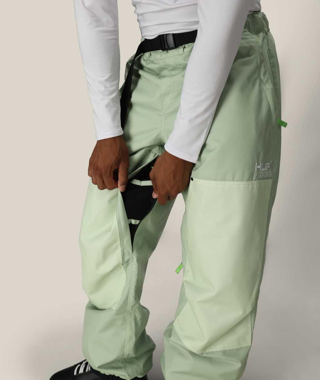 MENS 686 HUF DOUBLE H SHELL PANT - HUF GREEN COLORBLOCK