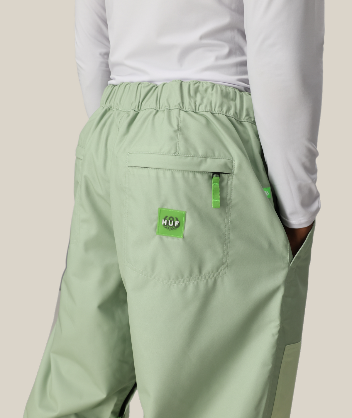 MENS 686 HUF DOUBLE H SHELL PANT - HUF GREEN COLORBLOCK