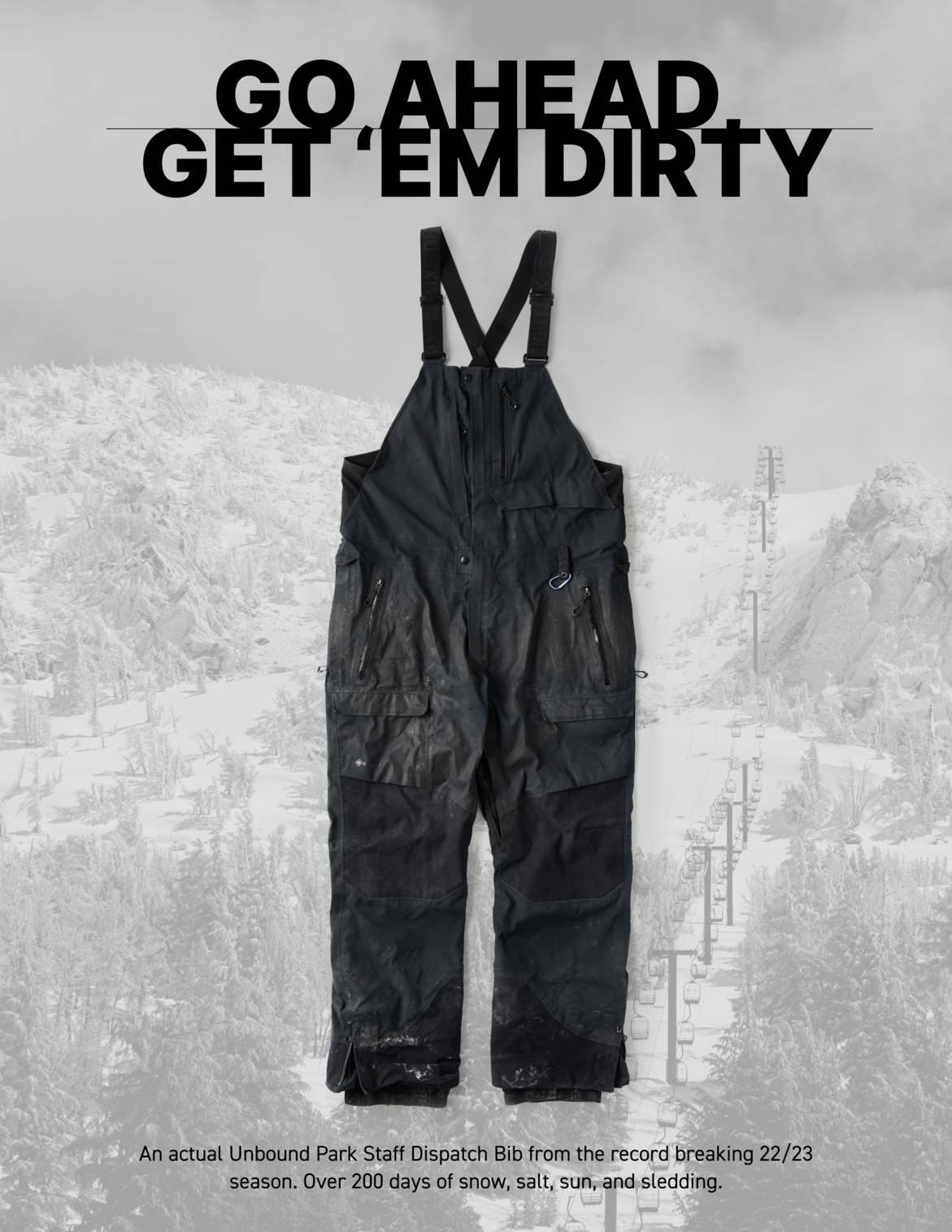 MENS GORE-TEX DISPATCH™ SHELL BIB - BLACK